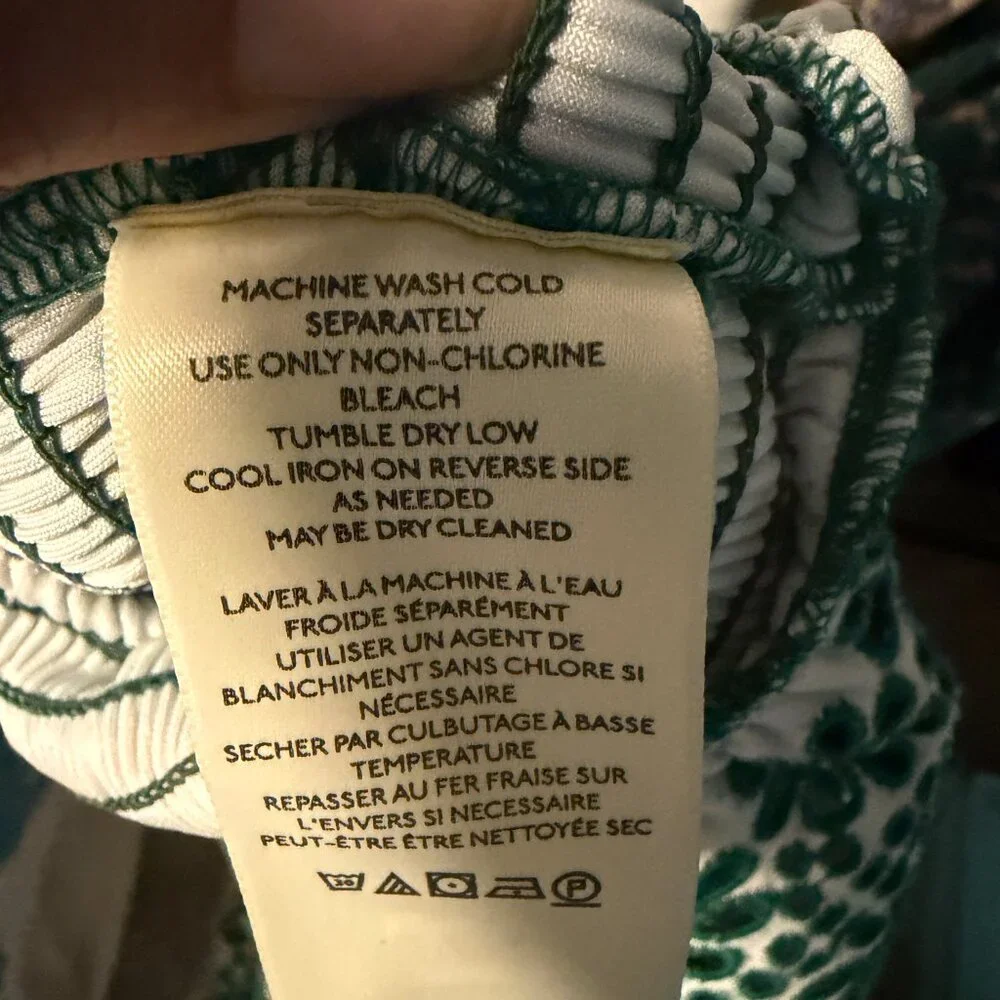 Free People Green Smocked Midi Dress Ruffle Sleeve Floral Bodycon Boho - Picture 11 of 11